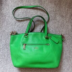 Coach Vibrant Green Leather Satchel